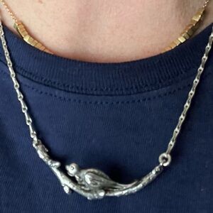 Sterling Silver Bird on Branch Handmade Necklace 16"-18" Adjustable New in Box!